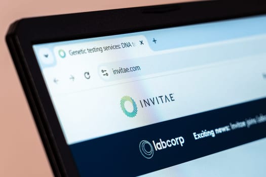 New York, USA - January 19, 2025: Invitae website showcasing genetic testing services and DNA-based health solutions