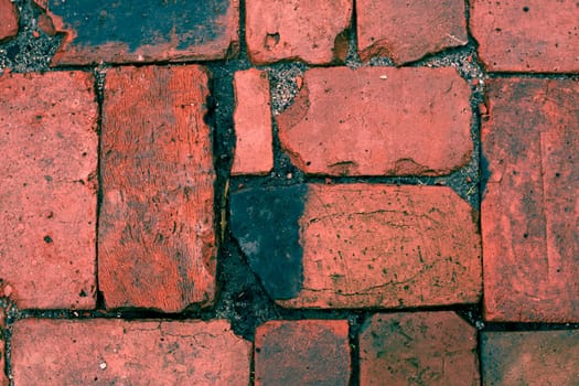 old Brick wall with red brick, red brick background.