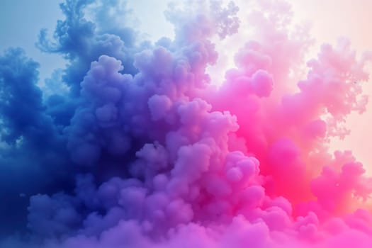 Dynamic abstract background with vibrant swirling smoke clouds in blue, pink, and purple hues. Perfect for creative designs, digital art, and modern graphic projects