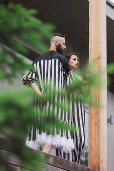 full length view of fashionable couple outdoor