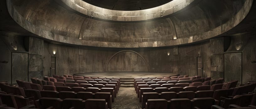 A contemporary take on ancient architecture, this theater marries historical design with modern comforts and lighting
