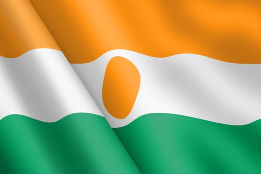 A Niger waving flag 3d illustration wind ripple