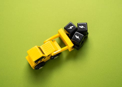 A bulldozer transports black blocks symbolizing threats and failures. Focusing on risk mitigation and recovery strategies.