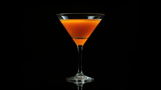 Orange cocktail on the black background. Generative AI image