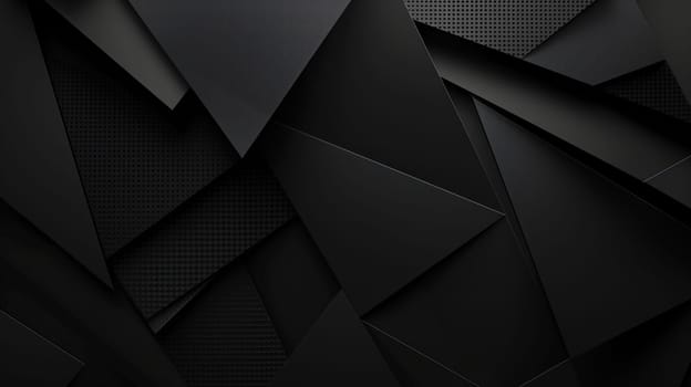 Black low poly minimal geometric background. Generative AI design