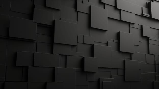 Black square tiles minimal geometric background. Generative AI design