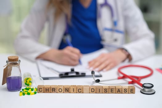 A healthcare professional meticulously documenting vital information regarding the treatment of chronic diseases