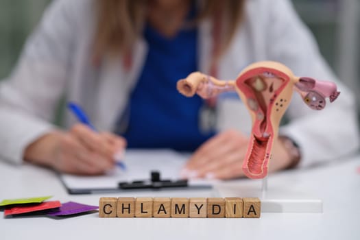 The educational program emphasizes chlamydia awareness, utilizing an anatomical model to enhance health understanding