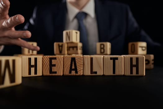 Investment in life insurance and healthcare concept on black background