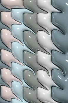 Soft inflate shiny lines, 3D rendering illustration