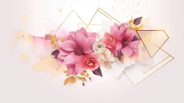 Watercolor abstract design for background of wedding or buzzy social media banner generative AI