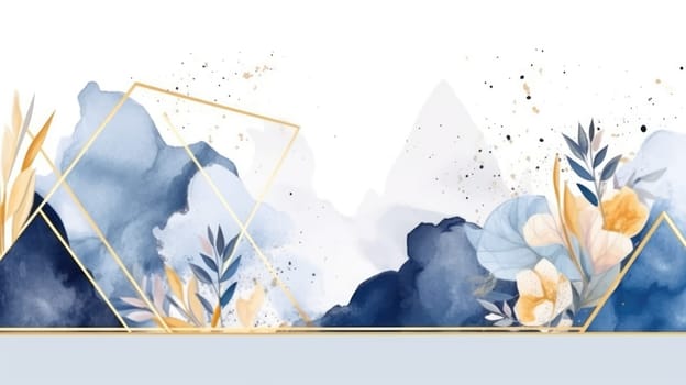 Watercolor abstract design for background of wedding or buzzy social media banner generative AI