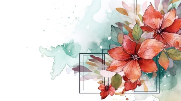 Watercolor abstract design for background of wedding or buzzy social media banner generative AI