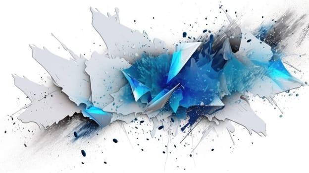 Abstract watercolor artwork mixed with buzzy geometric shapes for background of social media banner generative AI image