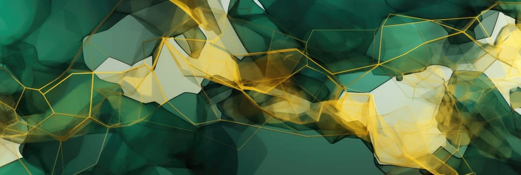 Abstract watercolor artwork mixed with buzzy geometric shapes for background of social media banner generative AI image