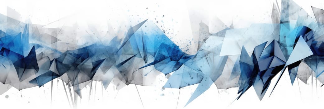 Abstract watercolor artwork mixed with buzzy geometric shapes for background of social media banner generative AI image