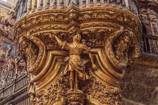 Majestic view of Mexico City Metropolitan Cathedral, a historic architectural landmark. Heritage, religion, and cultural tourism in Latin America. Symbol of history and faith in Mexico.