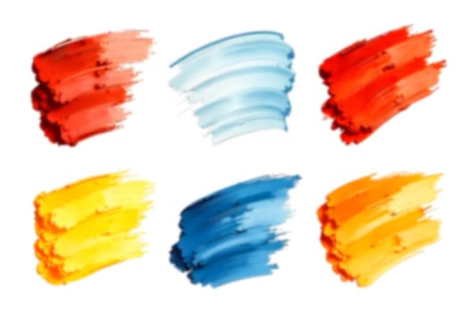 Vibrant strokes of paint showcase bright colors in various arrangements, perfect for art and design inspiration.. Blurred picture