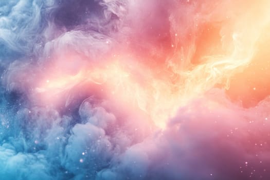 Gorgeous pastel pink abstract background in the form of smoke clouds or ink in water. Smoke visualization of pink liquid textured clouds