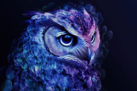 A vibrant artistic depiction of an owl featuring vivid colors and intricate textures, capturing the essence of this majestic bird in a dreamlike manner.