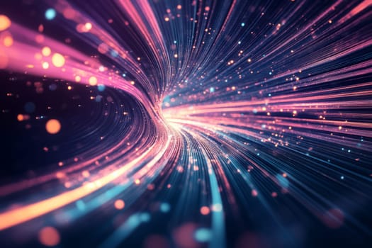 Abstract technology neon,purple,pink background Glow colors represents the speed of light in galaxy and explosion in universe.