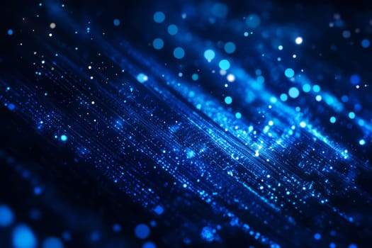 Abstract shining blue light dots, high-tech digital background