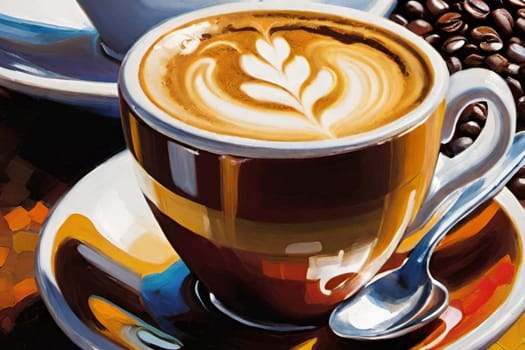 cup coffee cafe drink illustration alt watercolor. High quality illustration