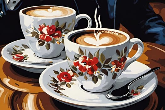 cup coffee cafe drink illustration alt watercolor. High quality illustration