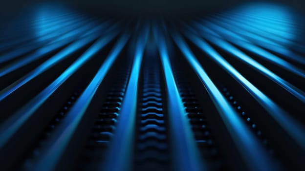 Abstract blue smooth lines and stripes with soft gradient effect. Generative AI design