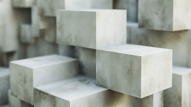 Grey white 3d cubes wall abstract grunge image background