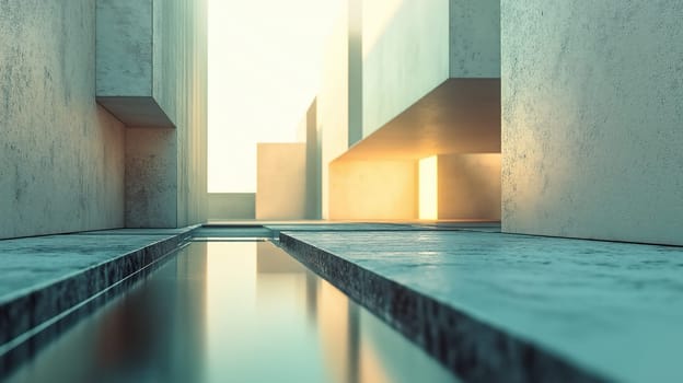 Futuristic minimalistic concrete interior background