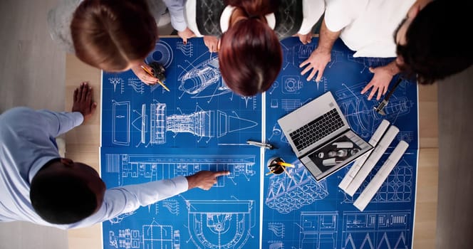 Mechanical Part Design Blueprint. Technical Document Paper