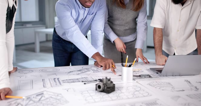 Mechanical Part Design Blueprint. Technical Document Paper