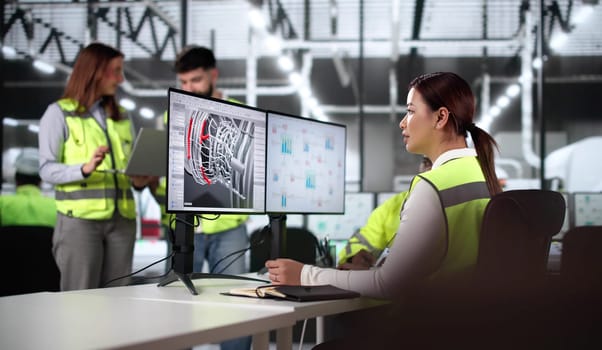 3D Software On Desktop PC Screen At Manufacturing Factory