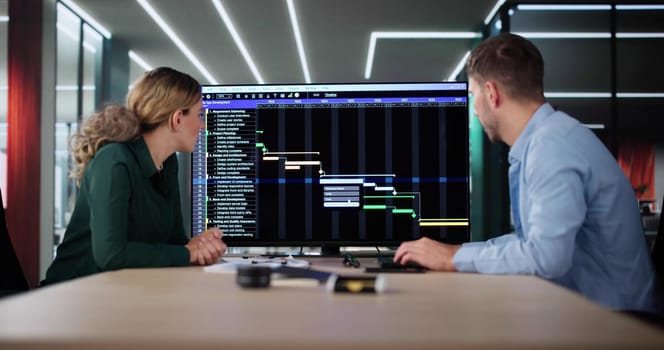 Conference Room Meeting With TV Screen And Board