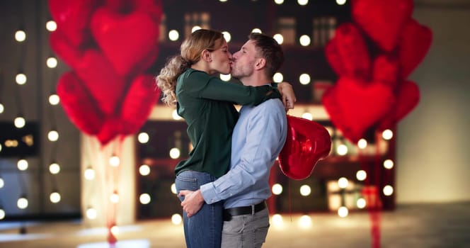 Love Kiss With Hearts. Romantic Day At Home