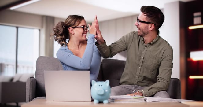 Save Money For Retirement Plan. Young Couple Budgeting