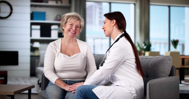 Elderly Patient Care. Caregiver Holding Woman Hands