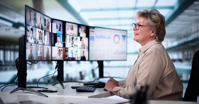 Virtual Presentation Or Webinar On Multiple Screens