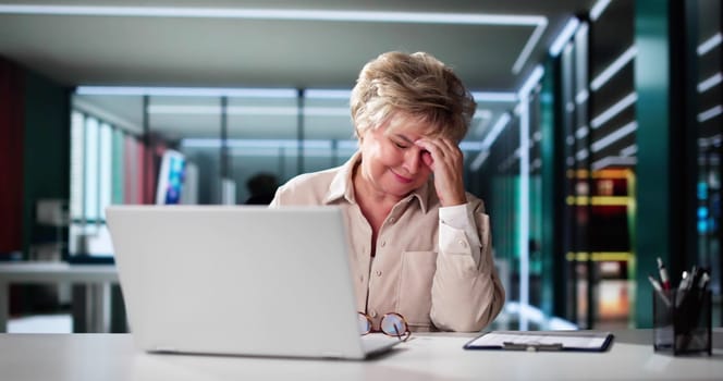 Eye Pain And Inflammation. Woman With Retina Fatigue And Spasm