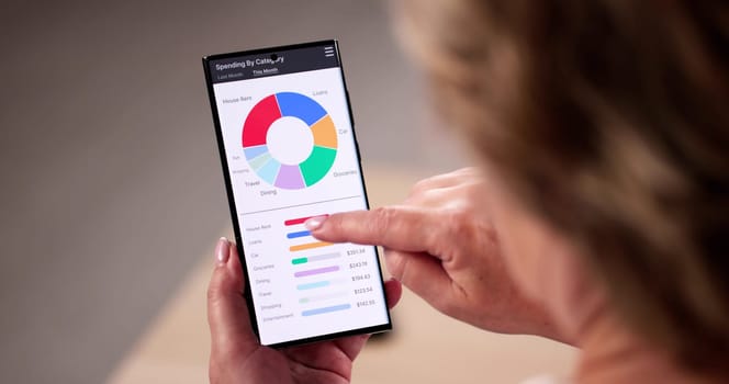 Budget Planning Fintech App. Money Tracker On Phone