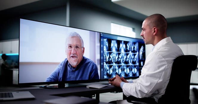 Medical Doctor Video Conference Technology And Online Elearning
