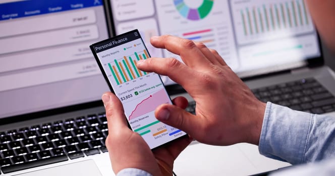 Finance Budget Phone Tracking App On Smartphone