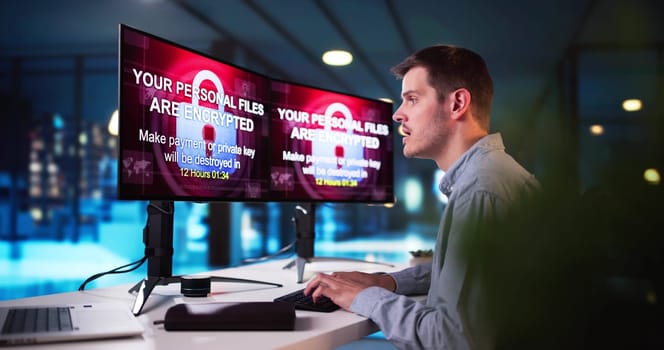 Ransomware Malware Cyber Attack On Business Computer
