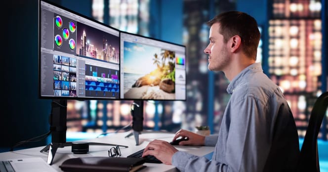 Video Editor Using Software For Edit And Montage
