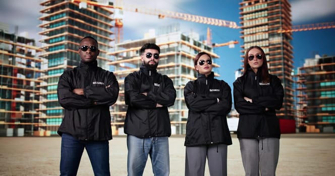 Security Guard And Building Construction Site. Safety Business