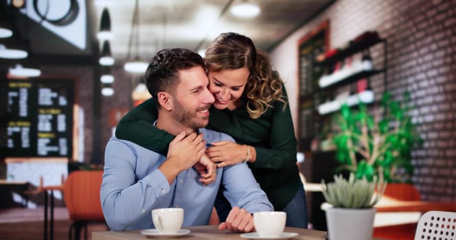 Romantic Dating Fun Together. Smiling Couple In Love