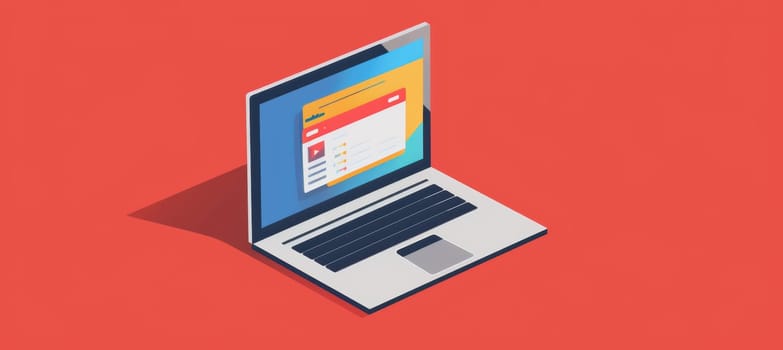 Digital advertisement promoting a voter education webinar, showcasing a stylized laptop screen. the professional yet inviting design encourages viewer engagement and participation through vibrant colors and modern visual elements.