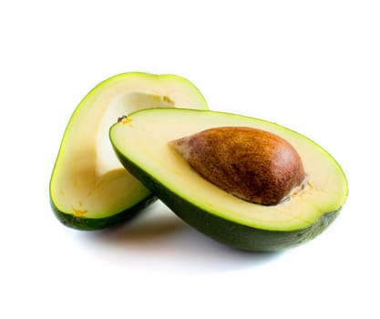 Fresh avocado isolated on white