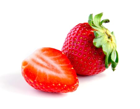 ripe, juicy, beautiful strawberry close-up